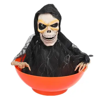 

Halloween Skull Ghost Fruit Bowl Basket Candy Dish Scary Halloween Table Decor
