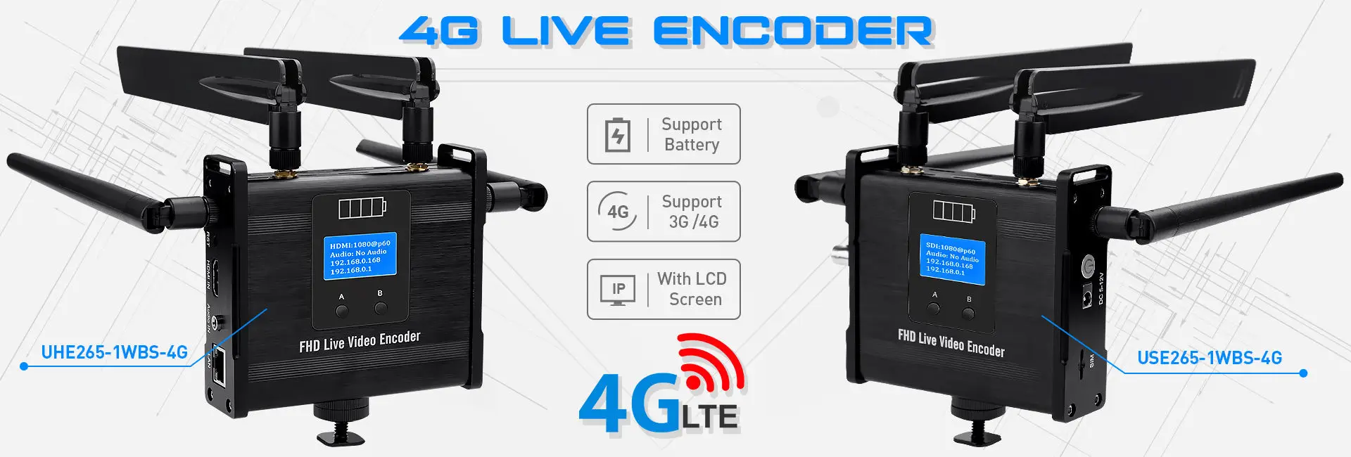 H.264 H.265 Streaming Encoder WIFI 4G LTE HDMI to IP Live Video Encoder with UTP, SRT, RTSP, RTMP, RTMPS apple tv box