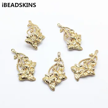 

New arrival! 43x25mm 50pcs Copper Leaves shape charm for hand Made Earrings parts DIY/ Jewelry Findings & Components