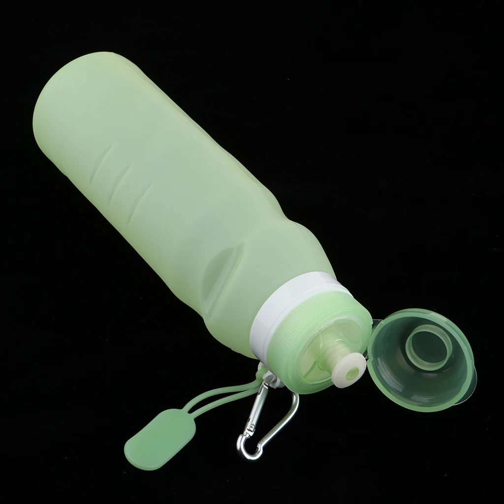 Green 400ml Силиконовые бутылки для воды 400/600 мл BPA бесплатно Скручивающиеся герметичные складные спортивные и уличные велосипедные питьевые бутылки чашка - Color: Green 400ml