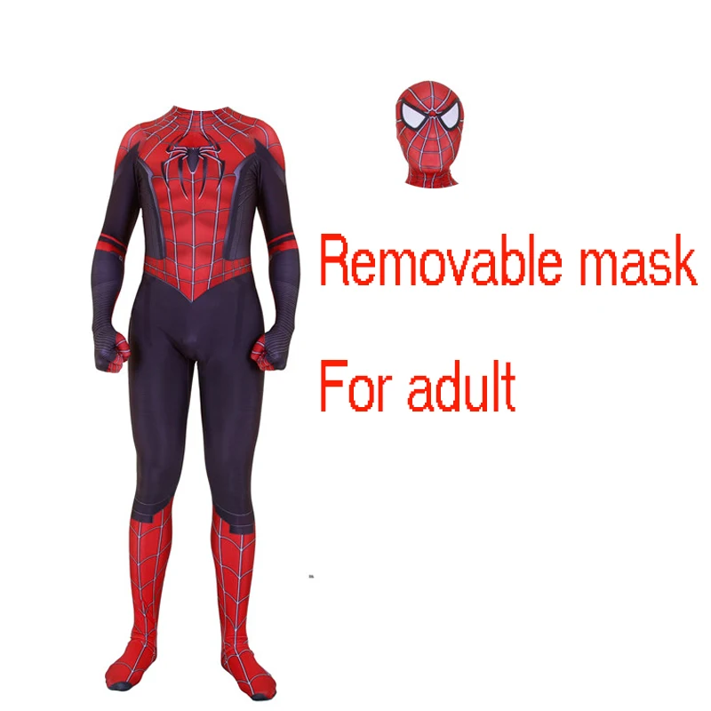For adult Вдали от дома косплей Raimi паук Гибридный костюм маска Zentai боди комбинезоны Хэллоуин для детей и взрослых - Цвет: For adult