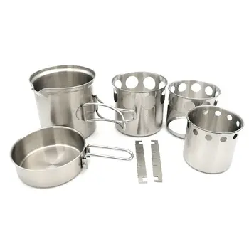 

High Quality Portable Outdoor Camping Wood Stove Pot Set Stove Sub Outdoor Picnic Folding Hiking Travel Firewood Stove Pot