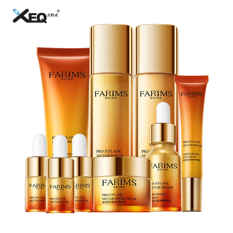 

9pcs/set Moisturizing Beauty Facial Care Set Include Cleansers Toner Eye Cream Serum Liquid Essence Cream