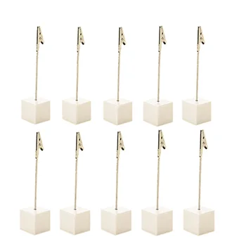 

Table Number Holder Name Place Card Holder Memo Clip Holder Stand Note Holder Pictures Card Paper Menu Clip (Milky) 10Pcs