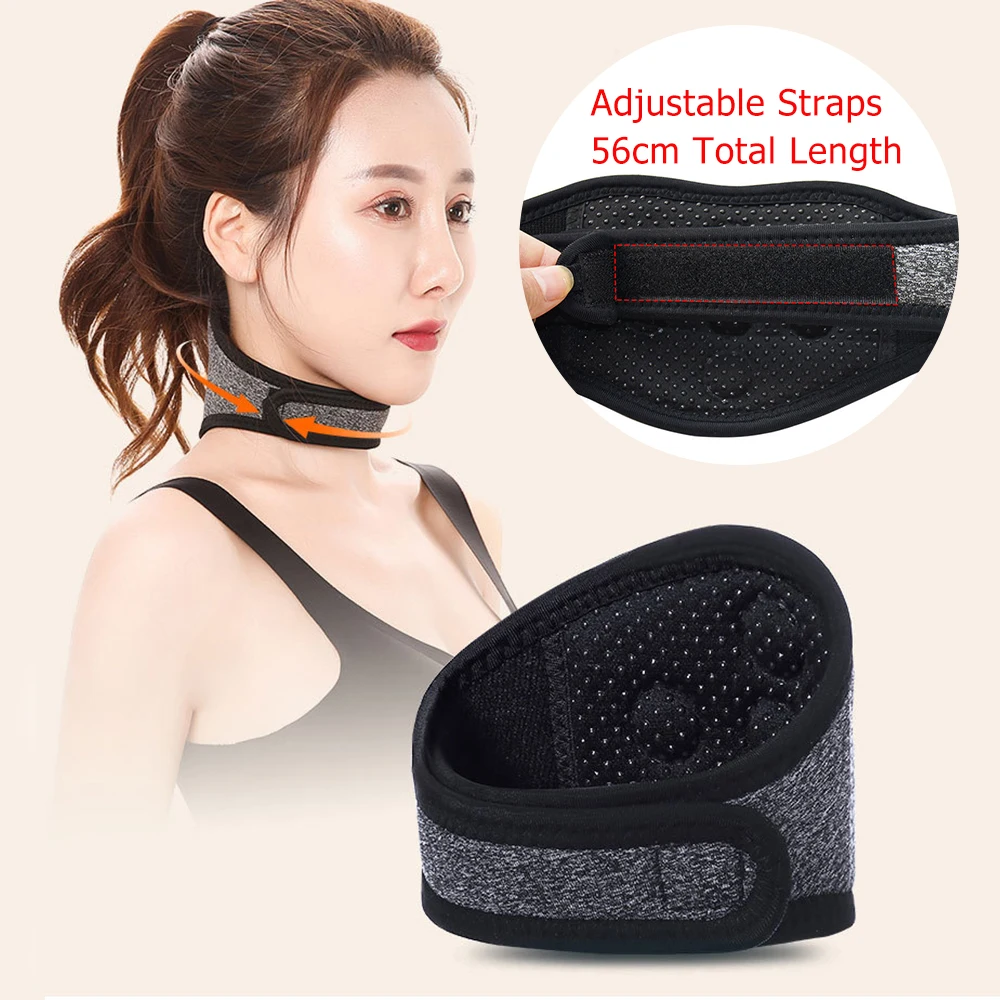 Adjustable neck tourmaline self heating magnetic Neck Support Medical Magnetic Treatment Collar Neck Wrap Protector Pain Relieve