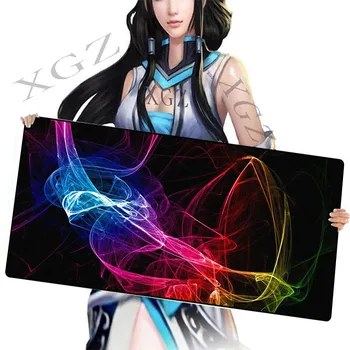 

XGZ Anime Large Size Red Gaming Mouse Pad Lock Edge Color Smoke HD Custom Computer Table Mat Rubber Non-slip Xxl
