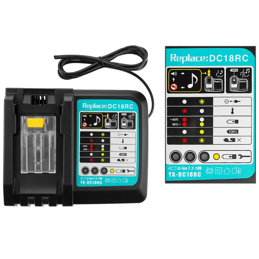 Makita-carregador de Bateria para Bateria Dc18ra Plugue Europeu Carregador 3a 1a Pode Escolher 14.4v 18v Bl1830 Bl1430 Dc18rc - Image 3