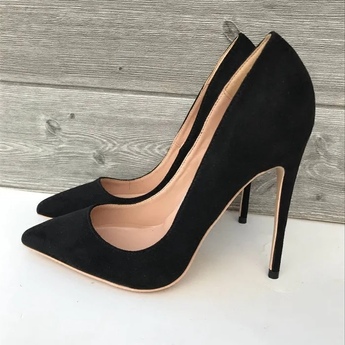 

Black Sharp heel High-heeled Shoes Shallow Mouth Single Shoe 12cm Sexy Women's Shoes Work