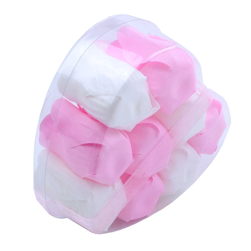 2 коробки 9 шт Ароматические Лепестки розы мыло для тела подарок на свадьбу, розовый + белый и красный + белый