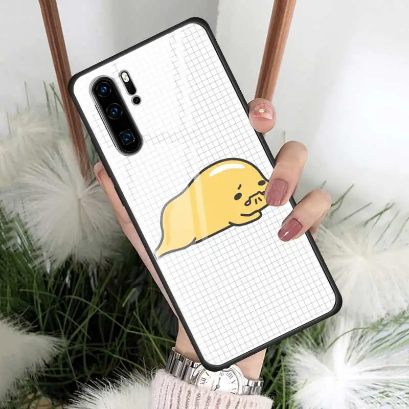 Чехол из закаленного стекла для телефона, чехол для huawei P10 P20 P30 Lite Pro mate 10 20 Lite Pro с мягким краем Gudetama Lazy Egg - Цвет: T14