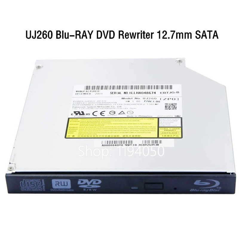 Laptop Internal Blu Ray Burner 12 7mm Tray Loading Sata Optical Drive For Uj260 Matshita Mlt Uj 260 Dual Layer 6x 3d Re Optical Drives Aliexpress