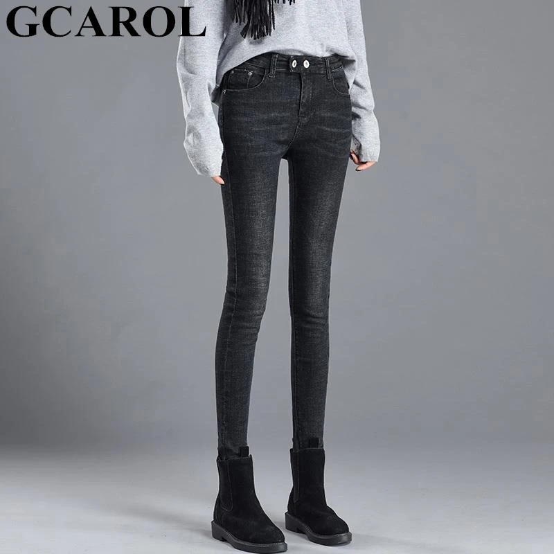 GCAROL/новые женские облегающие джинсы до пояса, джинсы, сексуальные стрейч, 72% хлопок, смесь, джинсовые узкие брюки, полная длина, плюс размер 25-32