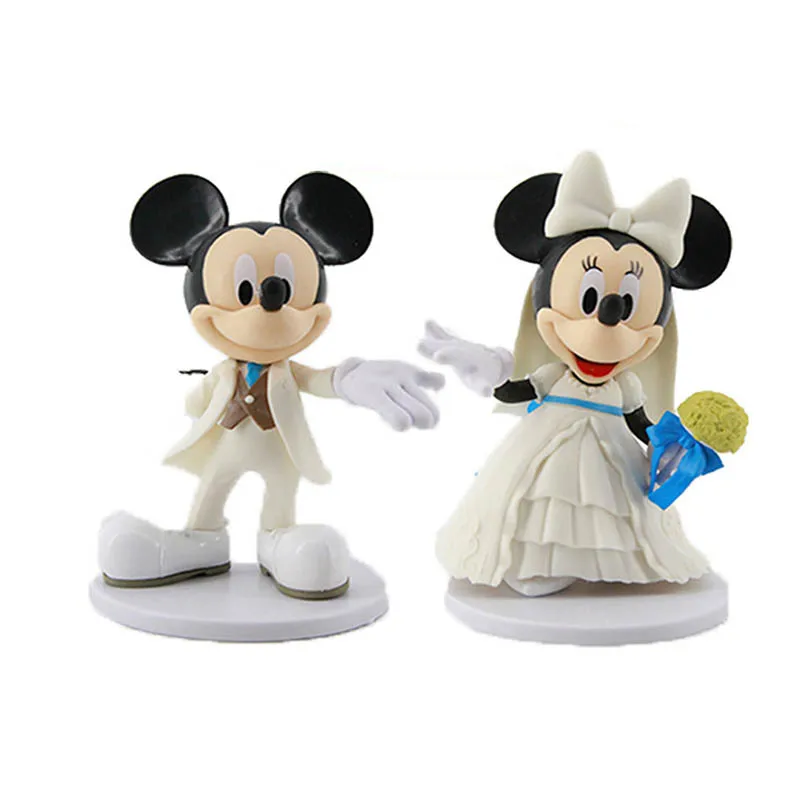 New 2pcs/set 12cm Princess Mickey Minnie Model Figure Dolls Cute Mouse Action Toy Wedding Party Decorative ornament | Игрушки и хобби