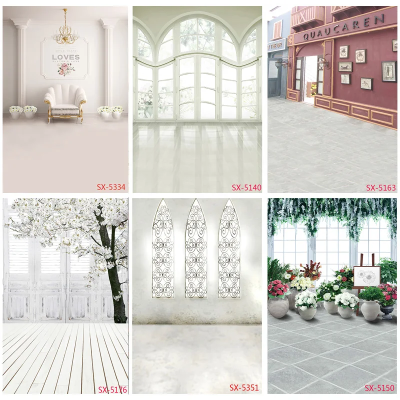 

SHENGYONGBAO Vinyl Photography Backdrops Prop Flower Wood Floor Castle Wedding Theme Photo Studio Background YXFL-62