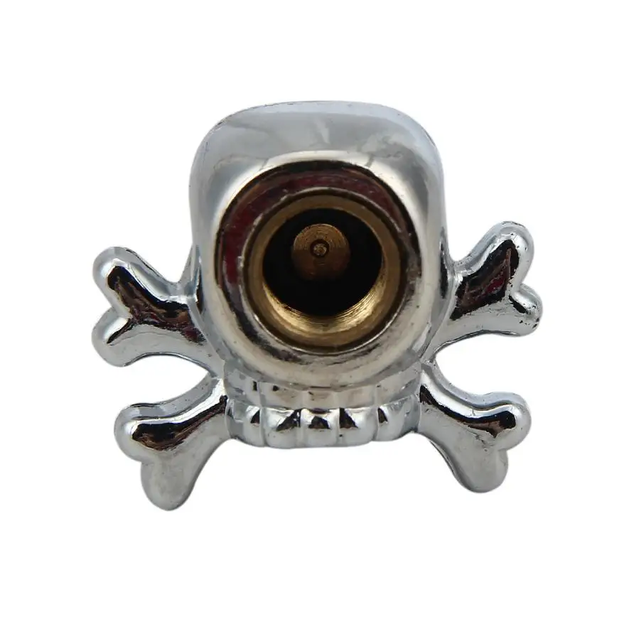 CARPRIE 4PCS Tire Wheel Stem Air Valve Caps Covers Sivler Skull Car Truck Hot Rod ATV#91011