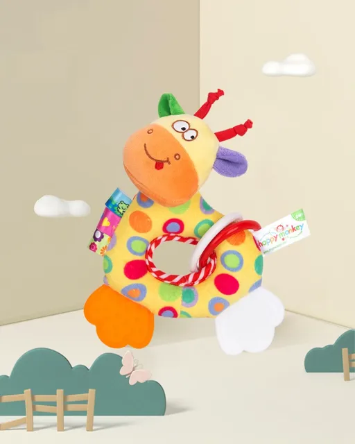 1Pcs Newborn Baby Plush Stroller Toys Baby Rattles Mobiles Cartoon Animal Hanging Bell Educational Baby Toys Baby Teether Rattle 03