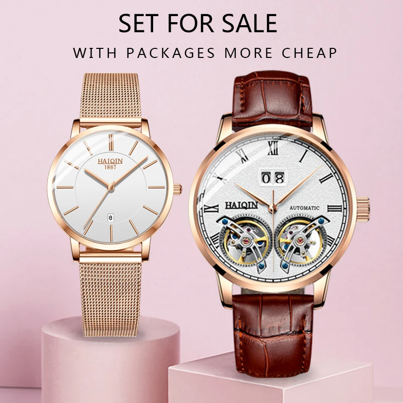 HAIQIN для мужчин часы Механические Роскошные деловые часы матовый Tourbillon 50 м водостойкий мужской наручные часы Reloj Mecanico мужские часы