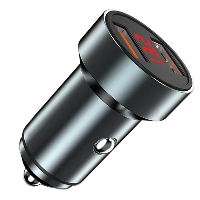 Автомобильное зарядное устройство usb type-C порт быстрая зарядка сплав светодиодный экран зарядное устройство для автомобиля DU55