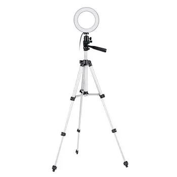 

Photo LED Selfie Ring Fill Light 5.7 Inch Dimmable Camera Phone 110CM Ring Lamp With Stand Tripod For Makeup Video Live Studio