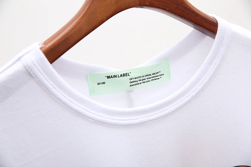 Симпсон мультфильм 19ss Off-White OW мужчин/женщин унисекс Мода пара влюбленных моделей хлопок Повседневная короткий рукав круглый вырез Футболка