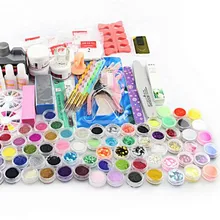 Горячий Профессиональный Маникюрный Инструмент для дизайна ногтей акриловый жидкий порошок Блестящий УФ гель Стразы Советы Кисти Набор инструментов для ногтей