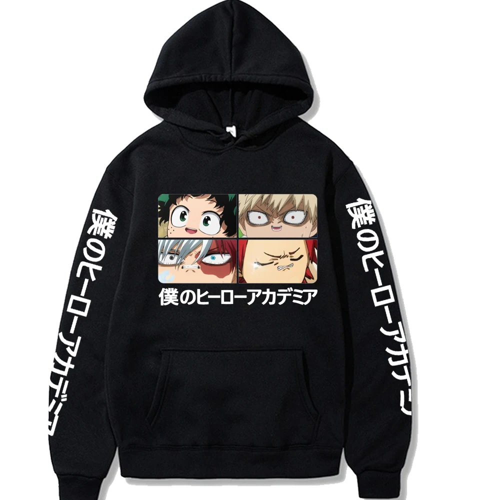 My Hero Academia Anime Manga Hoodie New Shoto Todoroki Bakugou Katsuki Ochaco Uraraka Nice Loose Sweatshirt Men Pullover Tops | Мужская
