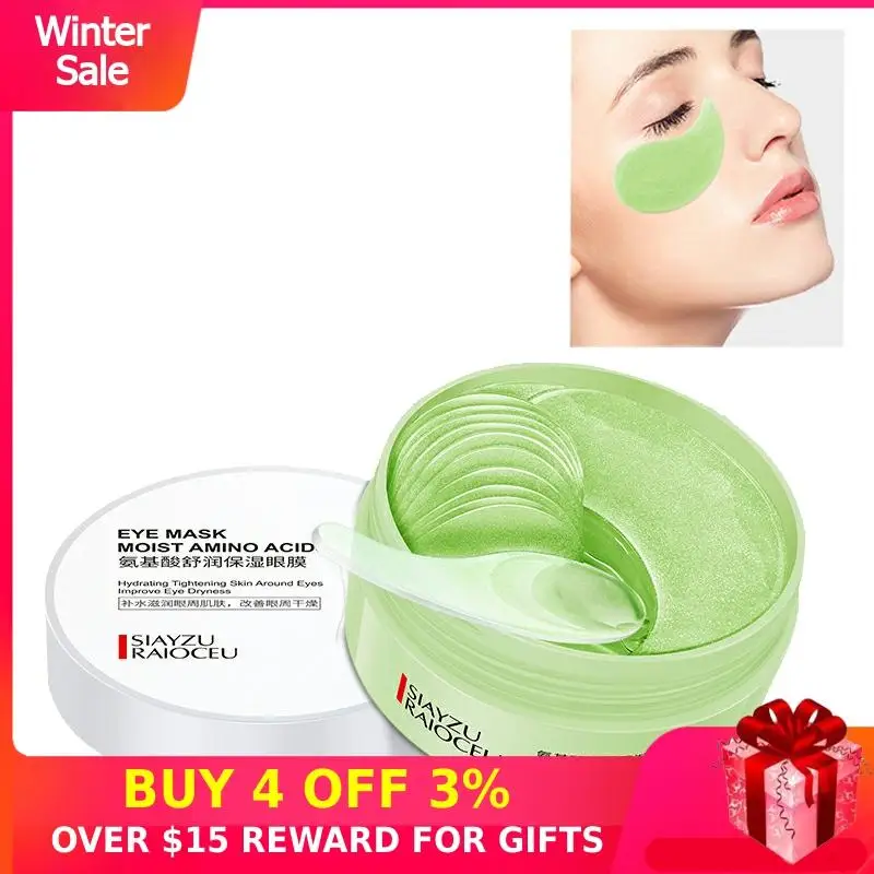 

Moisturizing Eye Patch 60pcs Amino Acid Whitening Green Sleep Eyes Mask Care Korean Firming Remove Dark Circles Patches Women M