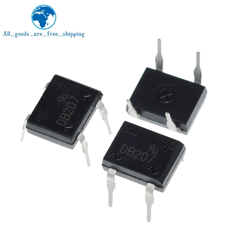 10 шт./лот диодный мост retifica DB207 DIP 4 DB207S DIP4 2A 1000V питания модуль диодного выпрямителя