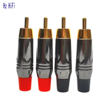 

2PCS Gold Plated RCA Plug Screws Locking Soldering For HiFi Audio Video RCA Connector DIY RCA Plugs