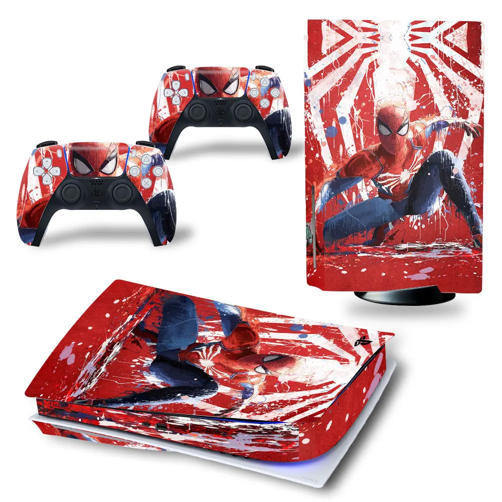 Darth Vader Iron Man PS5 Disk Skin Sticker Decal Cover for PlayStation 5 Console and 2 Controllers PS5 Disk Skin Sticker Vinyl 