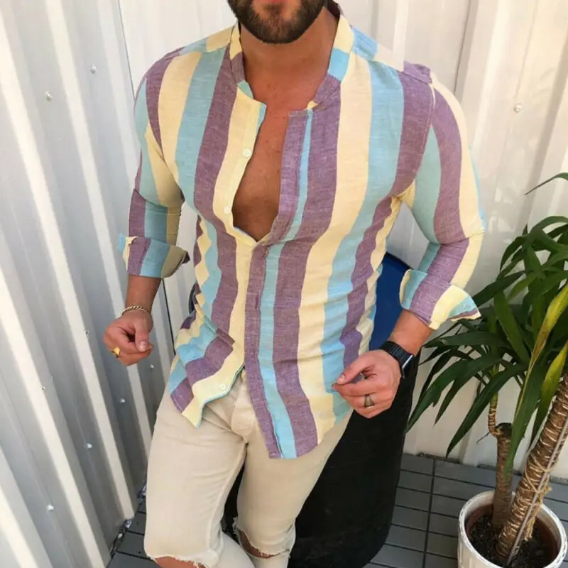 Роскошные модные мужские облегающие рубашки с длинным рукавом повседневные