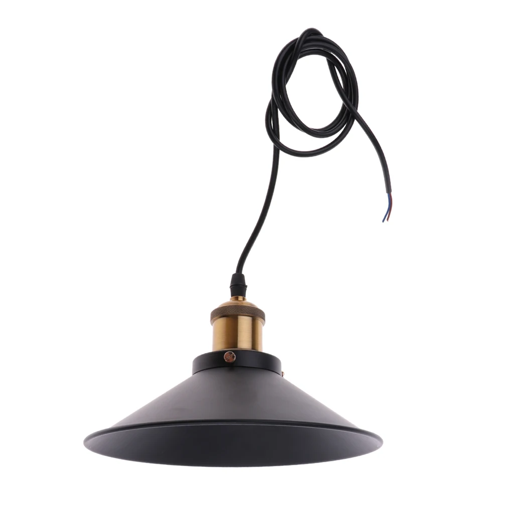 1 x Black Iron Lampshade Retro Industrial Ceiling Pendant Light Fitting