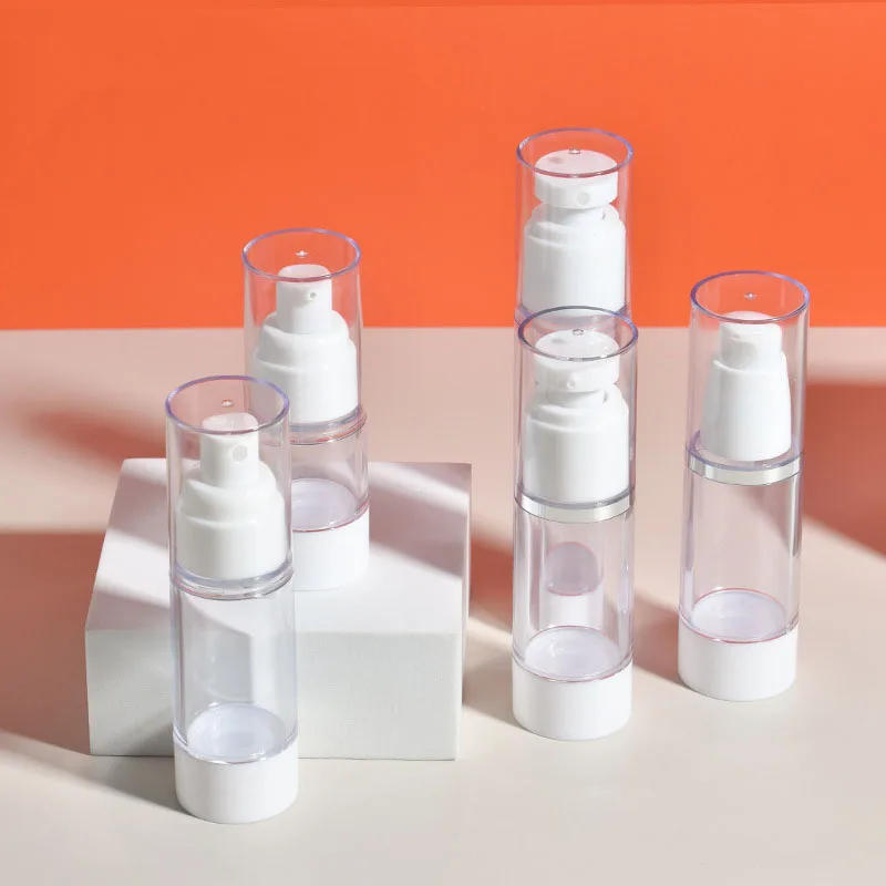 

10pcs 15ml 30ml 50ml 80ml 100ml AS airless bottle sunscreen spray bottle toner lotion push-type dispensing bottle cosmetic Jars