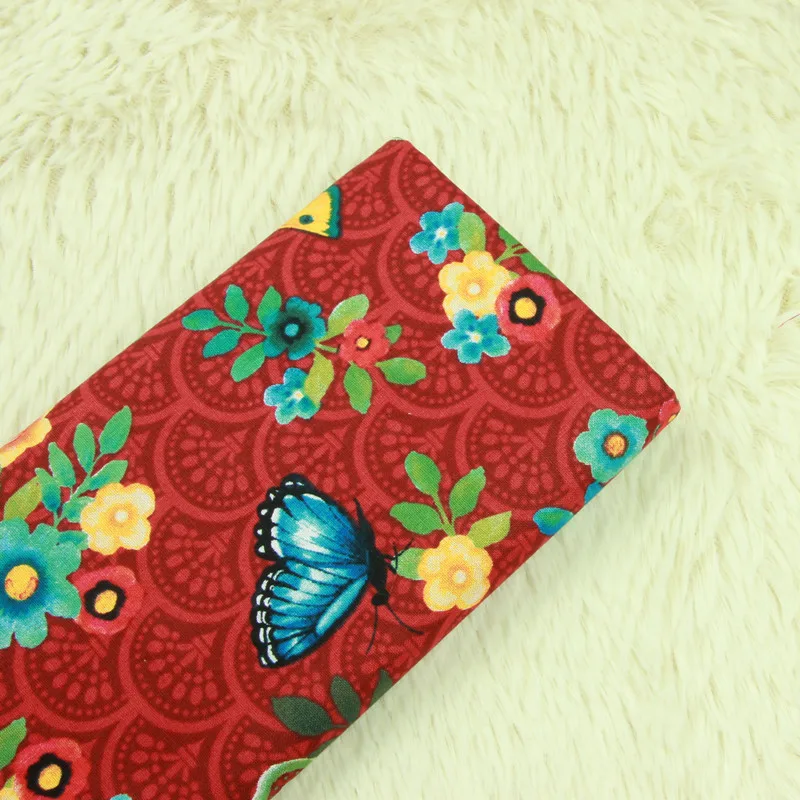 

Red 50x110cm Printed Cotton Plain Fabric Ripple Butterfly Flower Printing Pure Cotton Fabric DIY Sewing Textile Dress For Baby