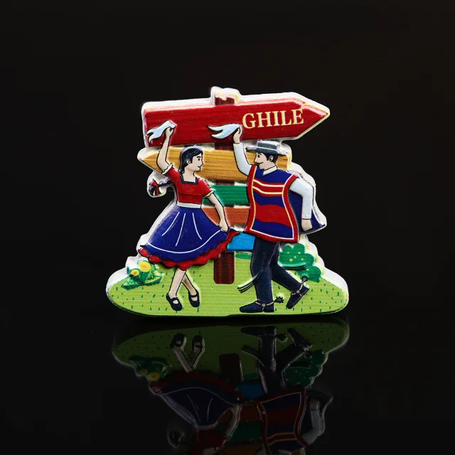 South America Chile Tourism Decorative Magnets Souvenir Creative Resin Cartoon Fridge Magnet Kitchen Accessories Decoration Home Chile-1