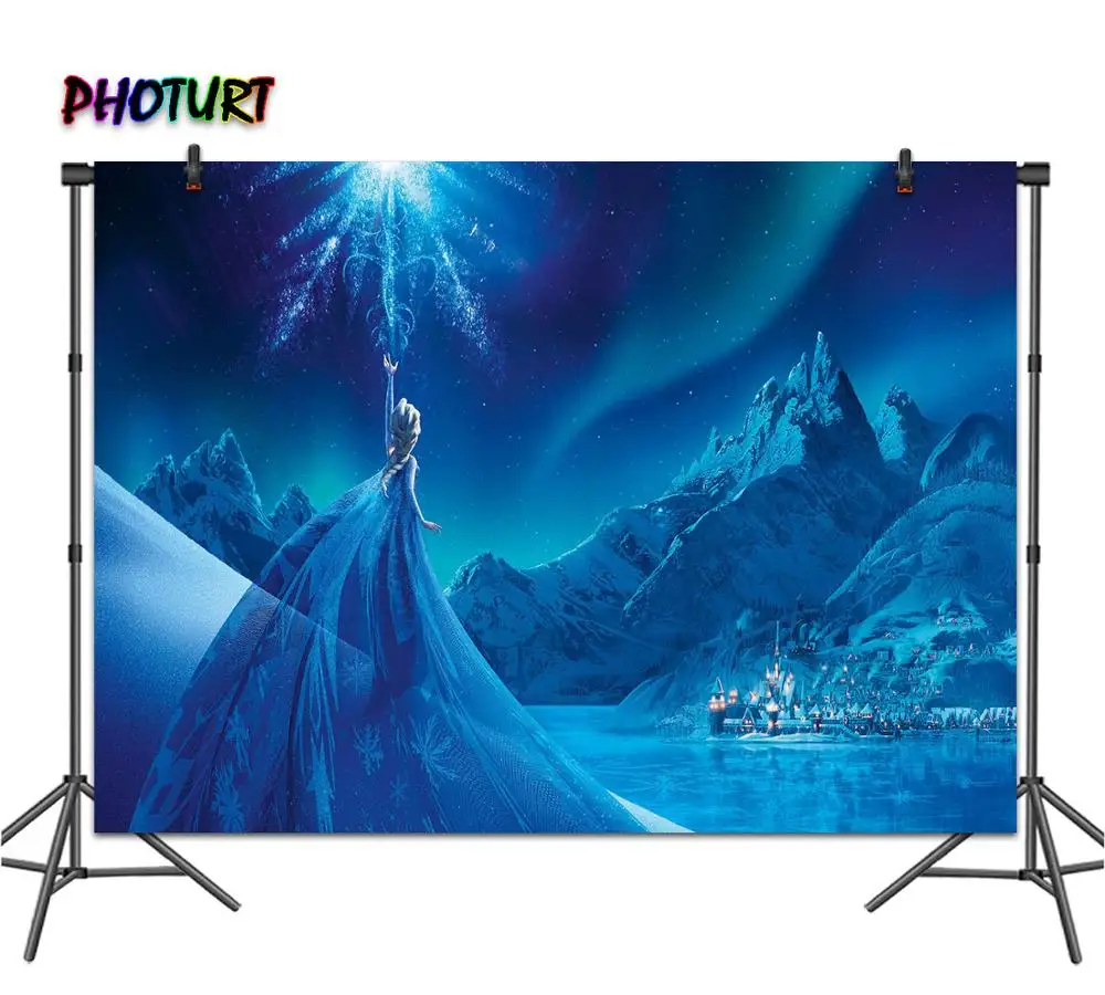 PHOTURT Frozen 2 фон для фотосъемки детей день рождения Зимняя Королева Эльза Снежная