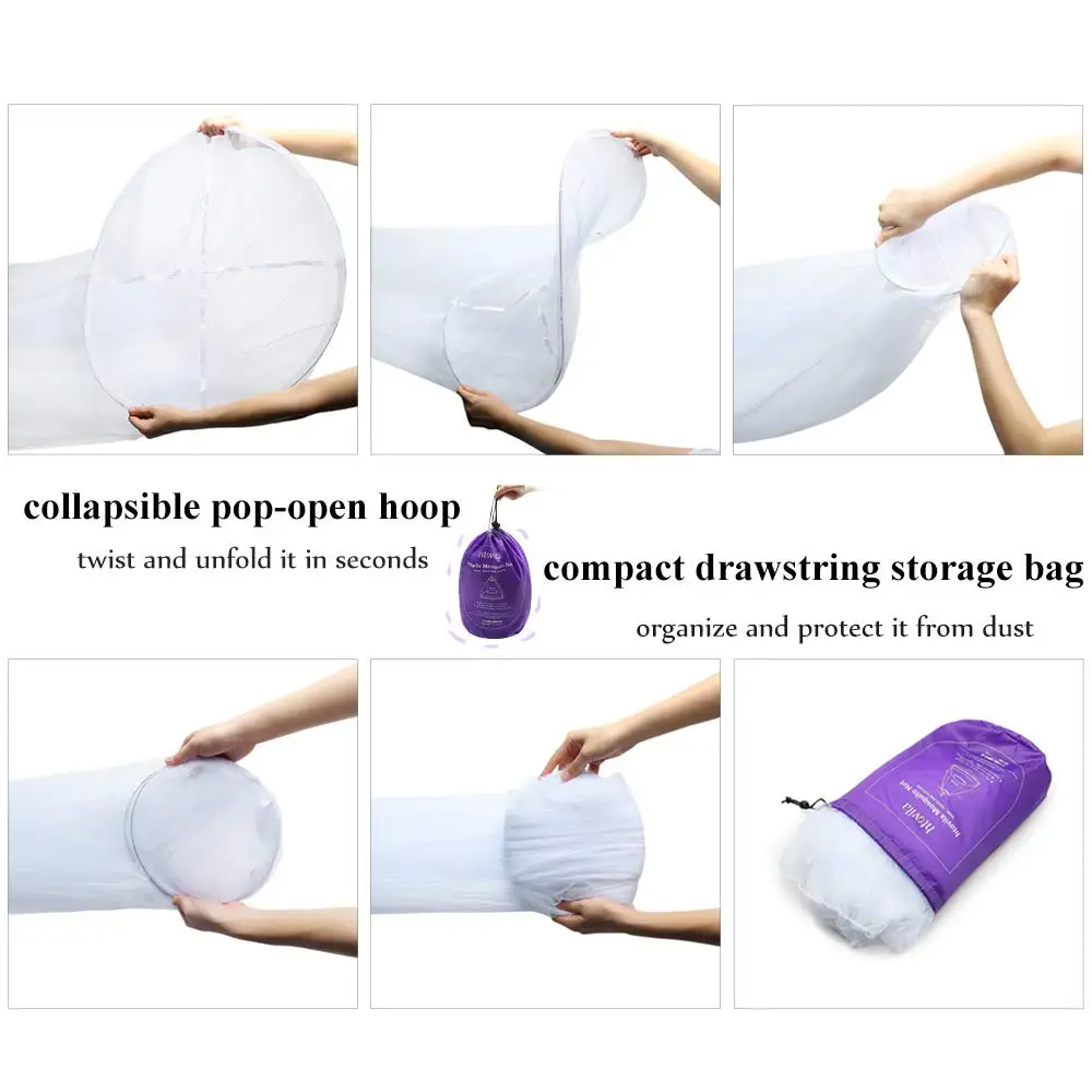 Folding Baby Bed Mosquito Net Canpoy Door Outdoor Patio Hat Tent Plastic 6