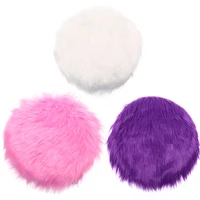 1PC 30x30cm Solid Color Warm Wool Round Cushion Stool Pad Thickening Dining Chair Cushion Anti-Slip Seat Mat Chair Mat Pad  2