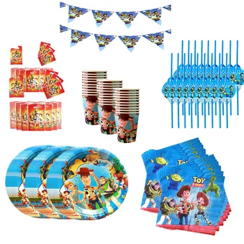 

110pcs Cartoon Hudi toys Disposable Paper Napkins Banner Table Cloth Straws Cup Plates Baby Shower Birthday Party Decoration