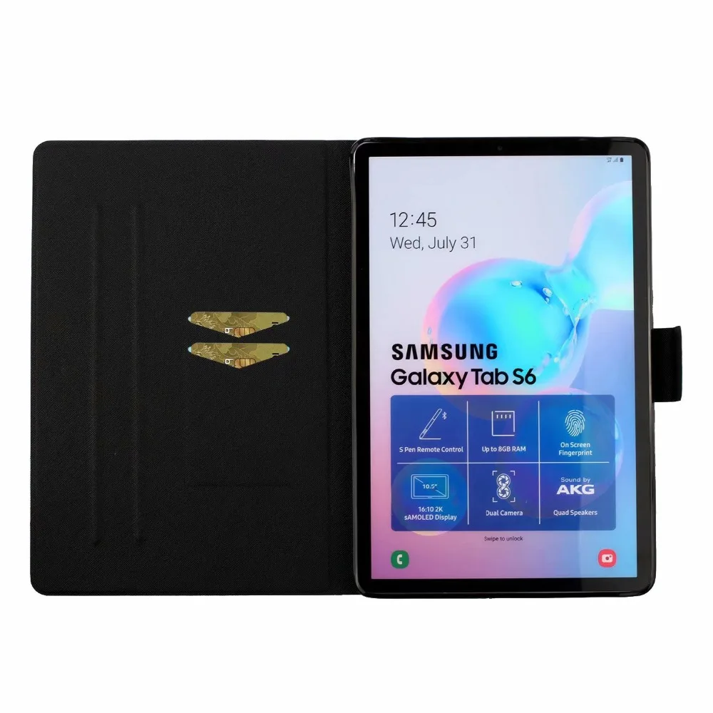 Цветной чехол для планшета с рисунком для Samsung Galaxy Tab S6 T860 T865 SM-T860 SM-T865 10,5 дюймов чехол Funda откидная подставка Capa+ ручка