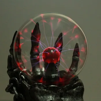

Novelty Magic Crystal Plasma Ball Touch Lamp Skull Form Globe Table Lamp Bedroom Decor Glass Halloween Colorful Night Light