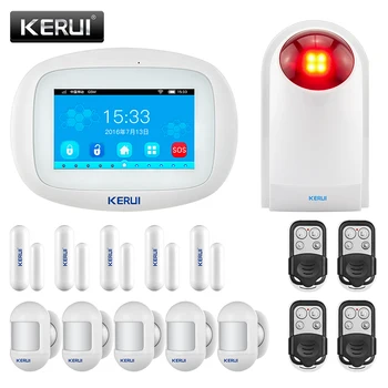 

KERUI K52 Alarm System Home Protection Motion Detection Buglar Alarm System WIFI GSM App Remote Control 4.3inch Full Touch Panel