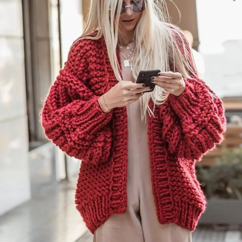 [EWQ] Новинка, Осень-зима, модный длинный шарф с рукавами-фонариками, вязаный свитер с открытым стежком, уличная одежда, женский свитер AC204