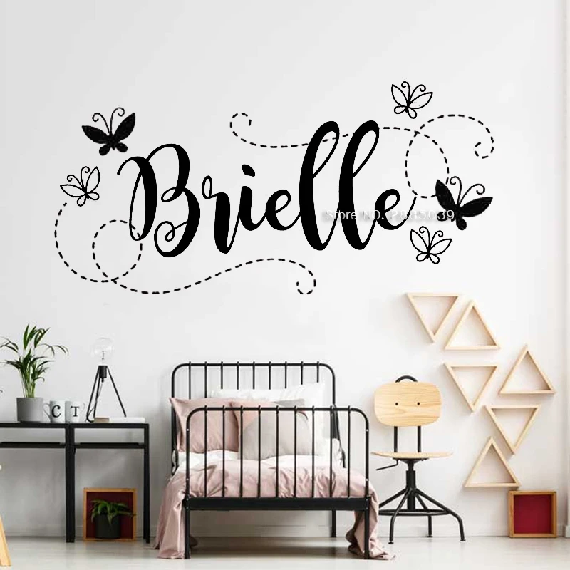 Красивые Переводные картинки с бабочками персонализированные Девушка Имя