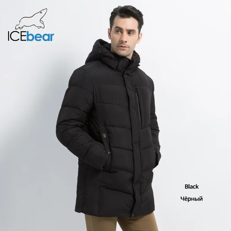 ICEbear2019 Новые мужские зимние куртки Стильное мужское пальто высокого качества Мужская одежда бренд одежды Толстая теплая одежда с капюшоном MWD19925D - Цвет: M902