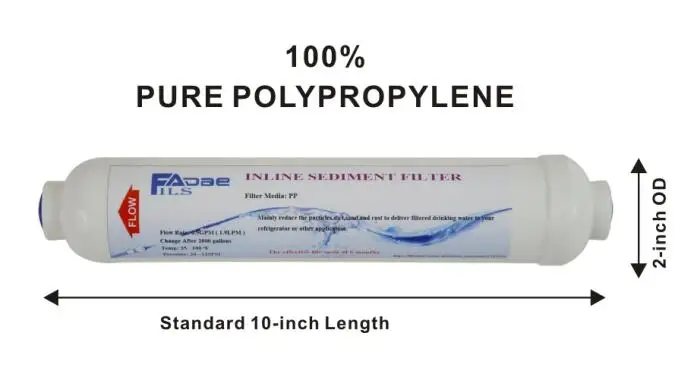 Description Picture 2 of itemHigh Quality Refrigerators and ro system water filters T33 Inline Pre/Post Sediment Filter 2000 Gal, 2" OD X 10" Length (2 PACK)