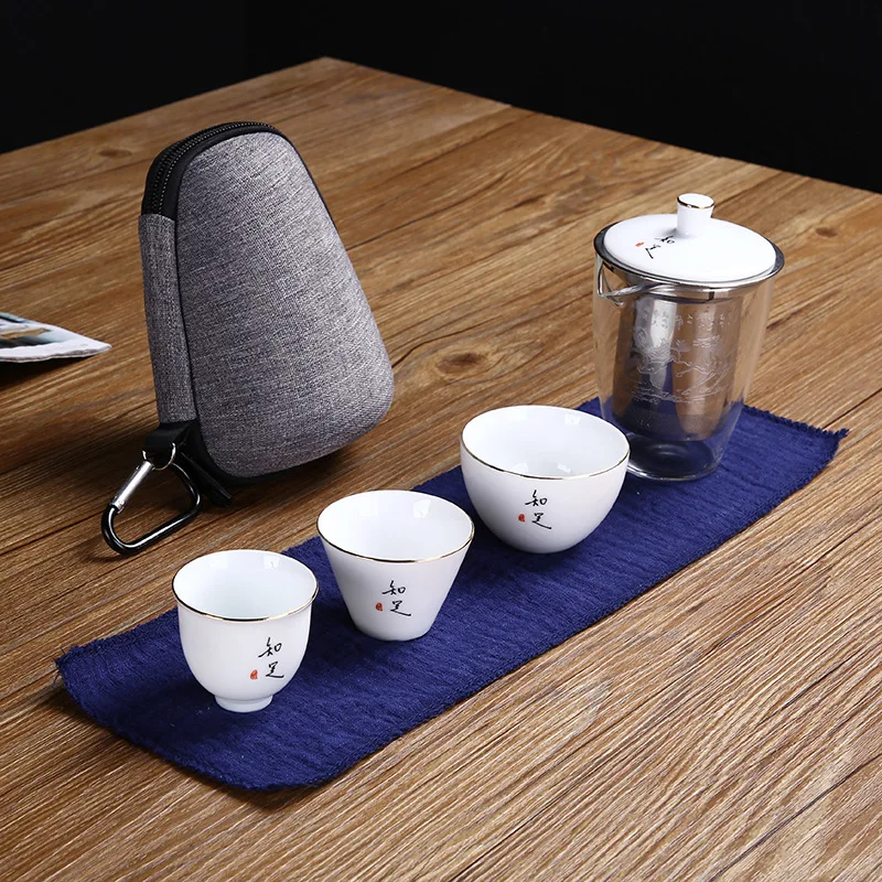 Дорожная сумка белая керамическая посуда для чая Пуэр Улун китайский фарфоровый Celadon ручной работы чайный набор кунг-фу чаша - Цвет: 03