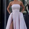 New arrival evening prom party dresses Vestido de Festa gown Robe De Soiree pink satin sexy strapless long gown formal dress ► Photo 3/5