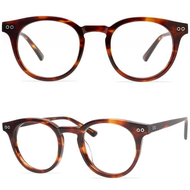 

Classic Retro Round Eyeglasses Frame Neutral Acetate Optical Frames Eyewear MILAN Vintage Korean Fashion Reading Glasses Men