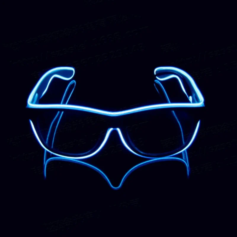 EL очки провода модные неоновый светодиодный фонарь на очки для рэйва вечерние декоративные очки со звуковым сигналом - Цвет: C